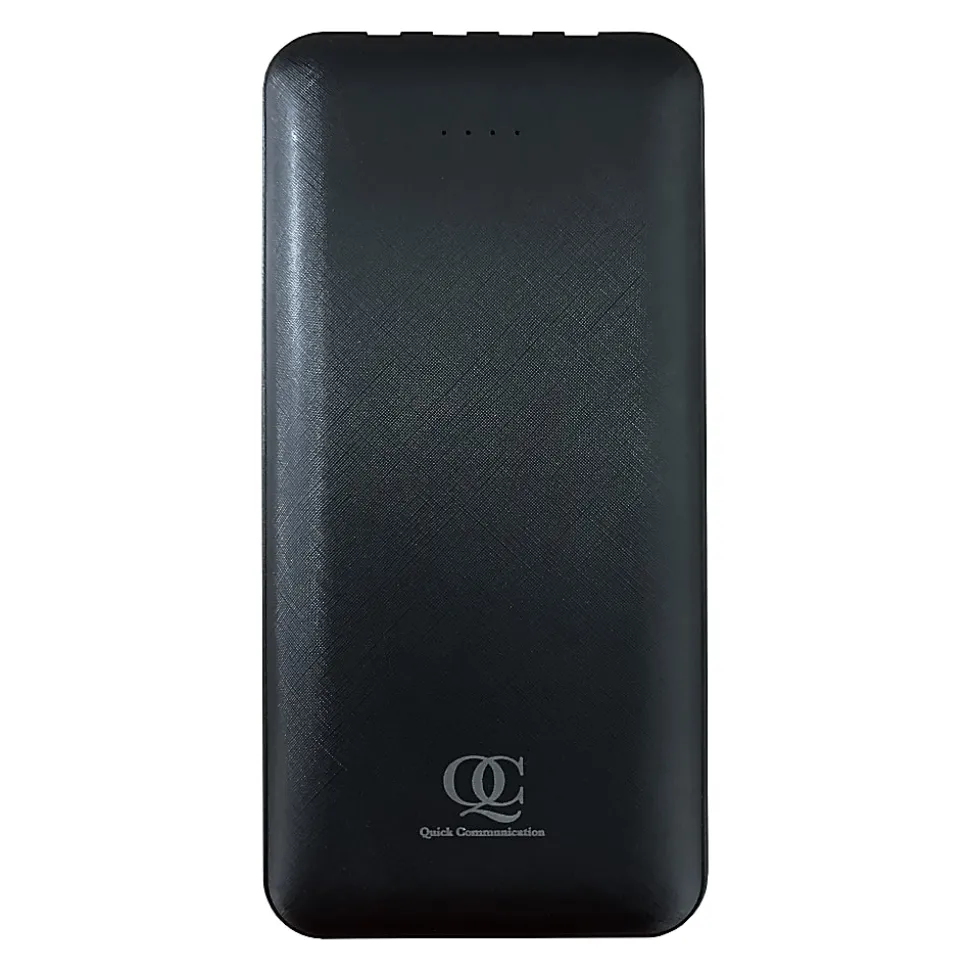 Quick Communication Corp. Fast Charge Power Bank With Lux LED Flashlight, Black, 78460