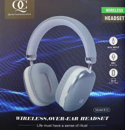 Quick Communication Corp.  High Quality Wireless Headset, White, 178484