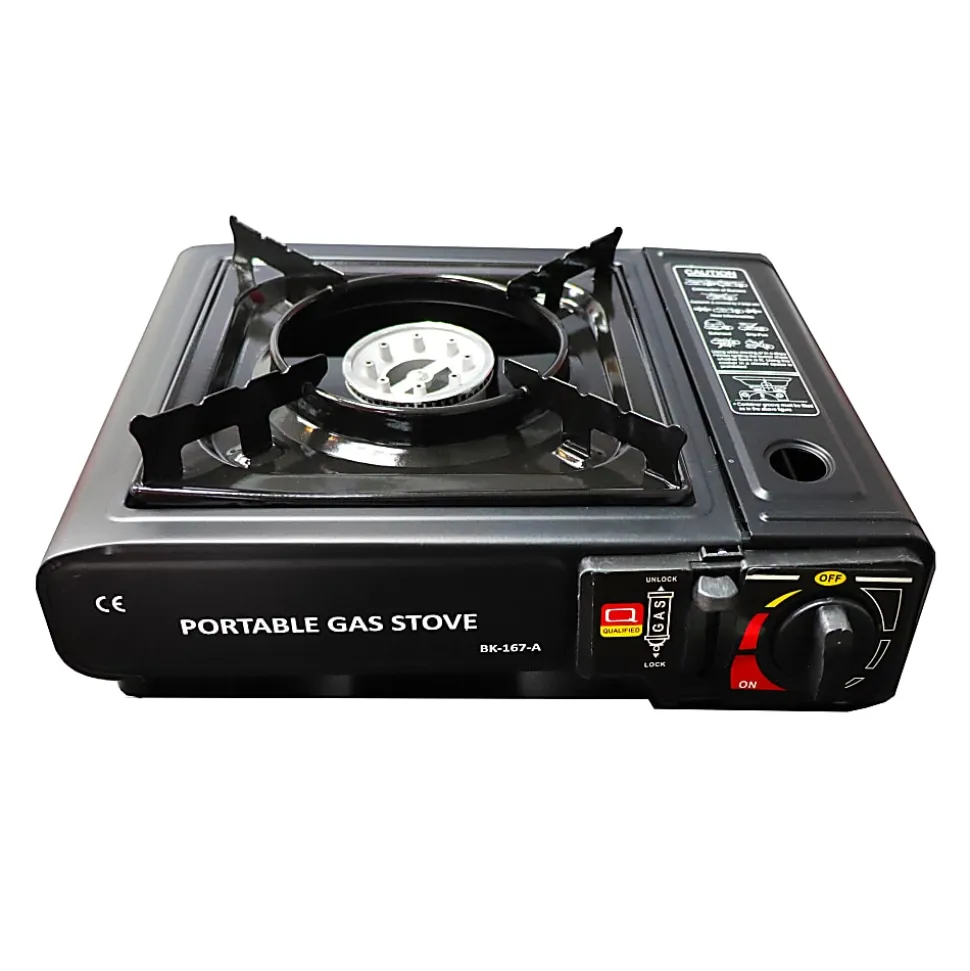 Quick Communication Corp. Quick Tools Portable 1-Burner Gas Stove, Black