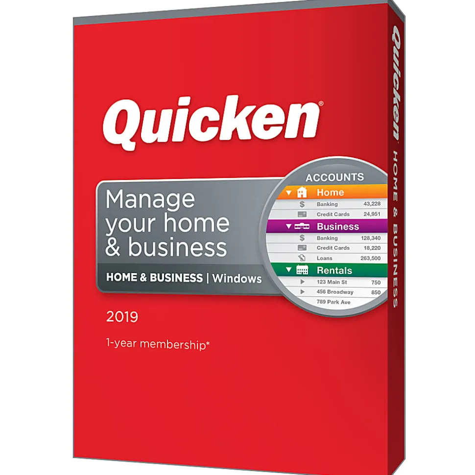 Quicken® Home & Business 2019 Personal Finance Software, For PC, Disc