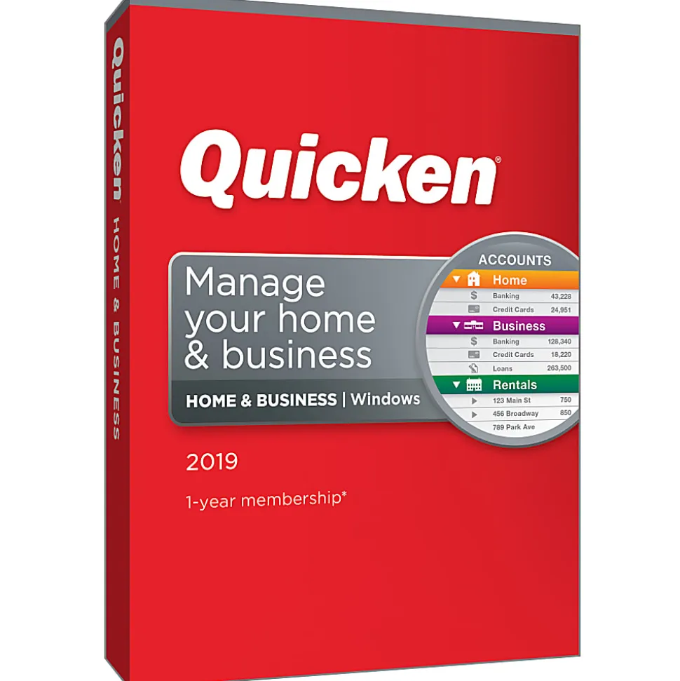 Quicken® Home & Business 2019 Personal Finance Software, For PC, Disc