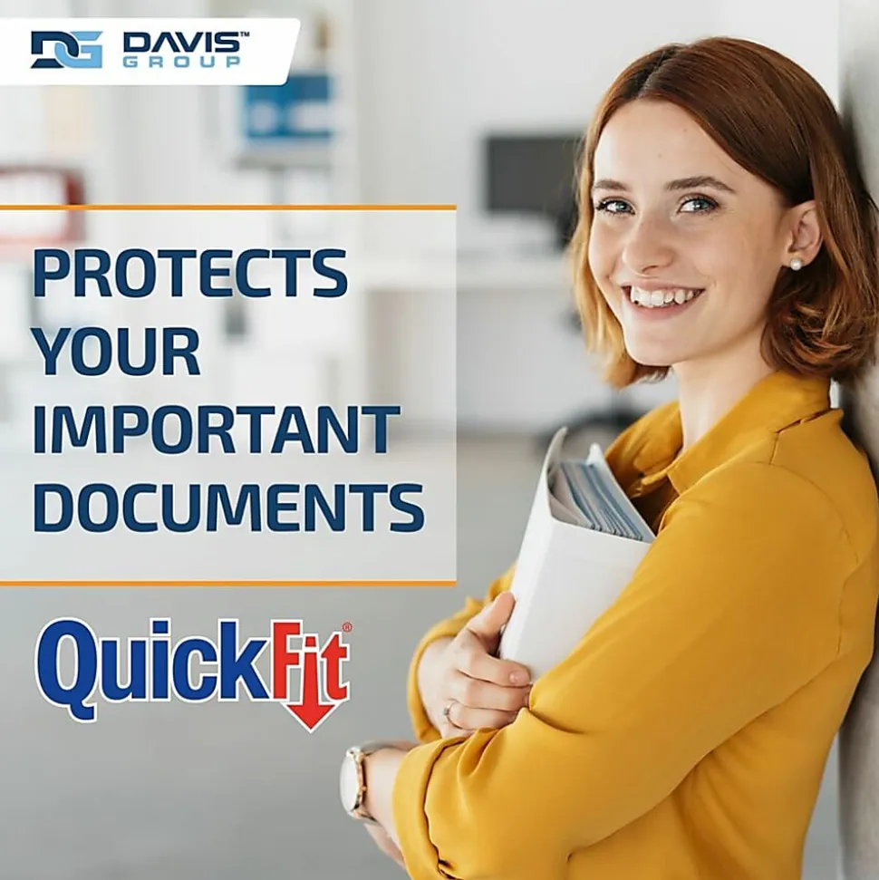QuickFit® 3-Ring Binder, Spreadsheet, 2" Locking Angle D-Rings, White