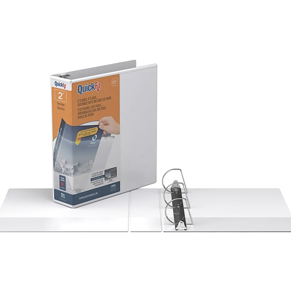 QuickFit® View 3-Ring Binder, 2" Angle D-Rings, White