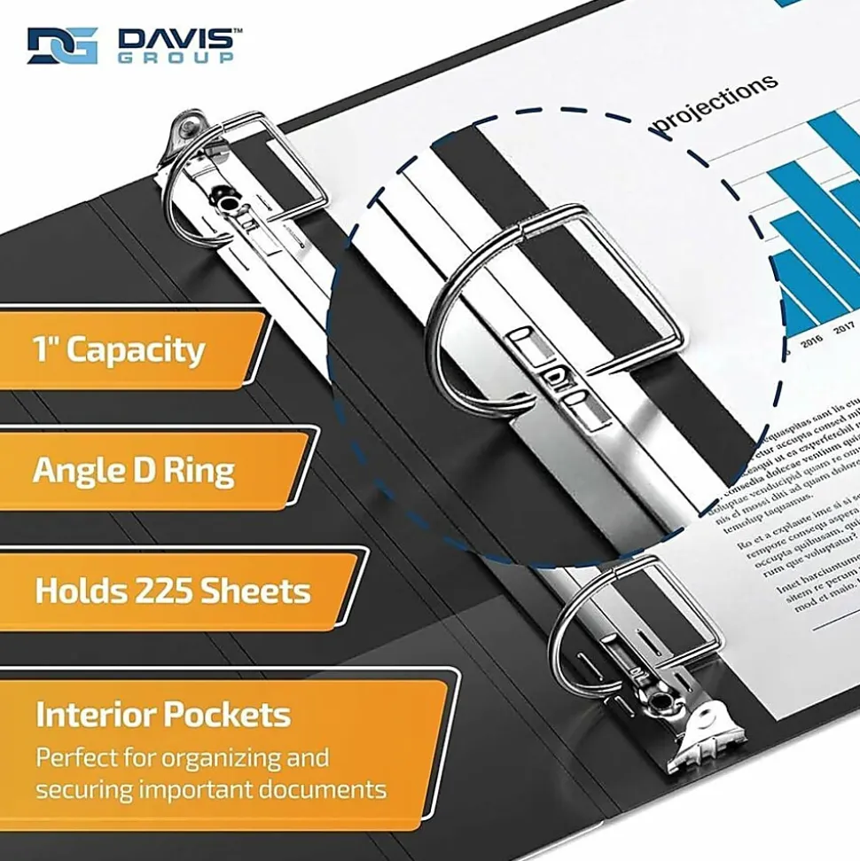 QuickFit® View 3-Ring Binder, 1" Angle D-Rings, Black