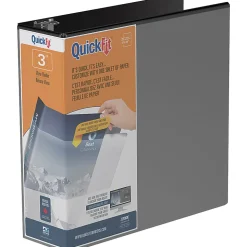 QuickFit® View 3-Ring Binder, 3" Angle D-Rings, Black