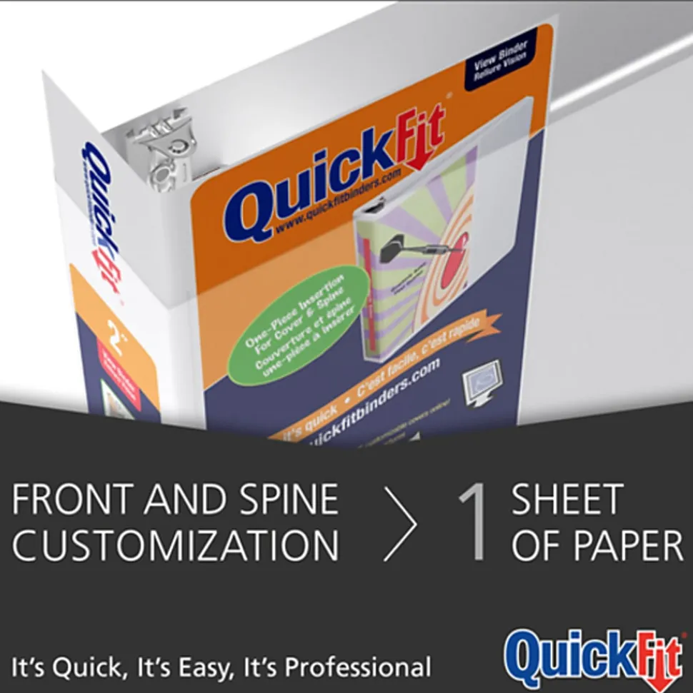 QuickFit® View 3-Ring Binder, 5/8" D-Rings, Black