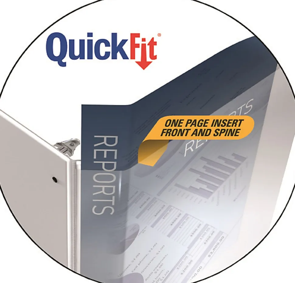 QuickFit® View 3-Ring Binder, 5/8" Round Rings, Black