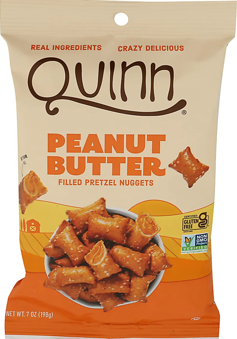 Quinn Filled Pretzel Nuggets, Peanut Butter, 7 Oz, Total Qty 8