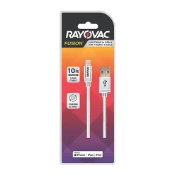 Rayovac Lightning To USB-A Cable, 10', Assorted Colors, MP7947