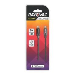 Rayovac USB-C To USB-C Cable, 6', Black, RV2418