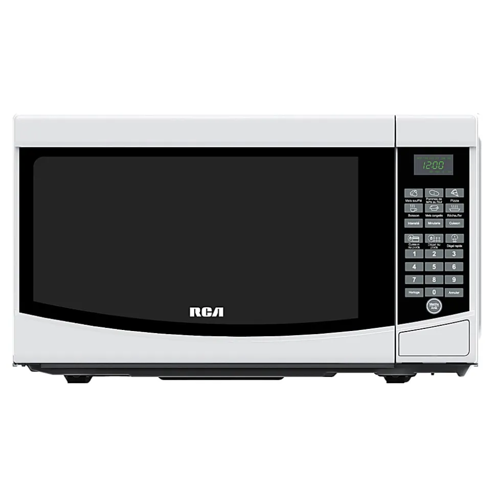 RCA Countertop Microwave Oven With Glass Turntable, 0.7 Cu. Ft., White