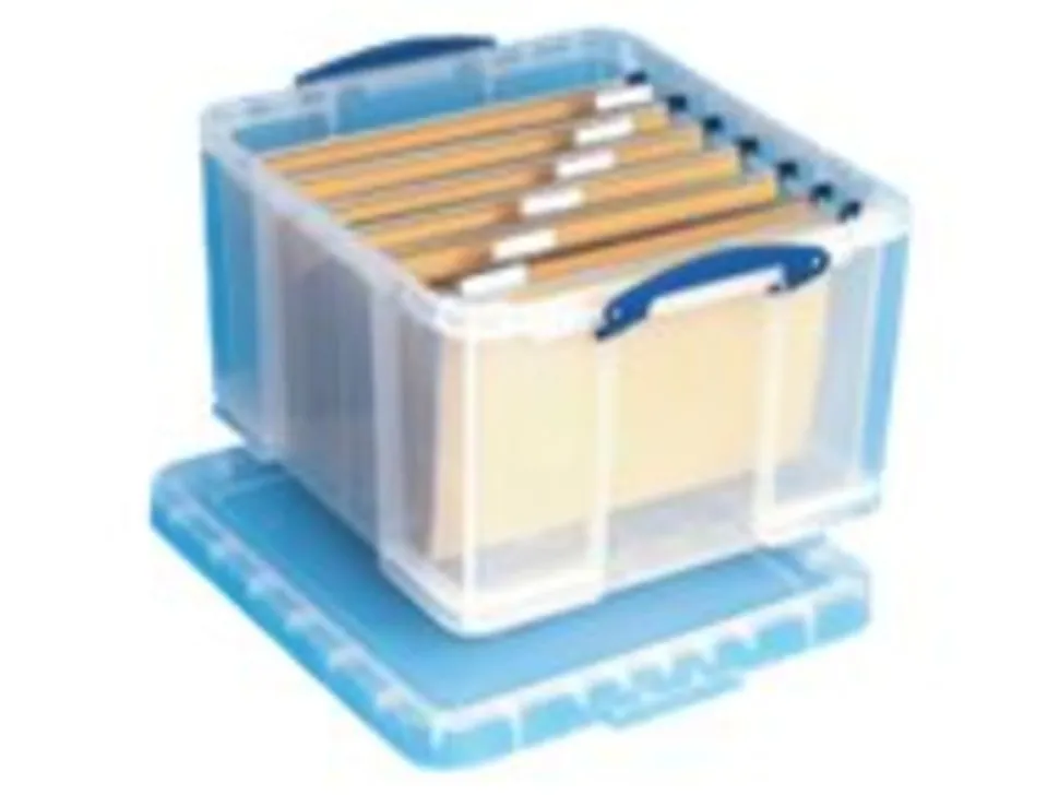 Really Useful Box® Plastic Storage Container, 42 Liters, 12" x 14" x 20", Clear