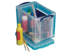 Really Useful Box® Plastic Storage Container With Built-In Handles And Snap Lid, 19 Liters, 14 1/2