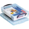 Really Useful Box® Plastic Storage Container With Built-In Handles And Snap Lid, 4 Liters, 14 5/8" x 10 1/4" x 3 3/8", Clear