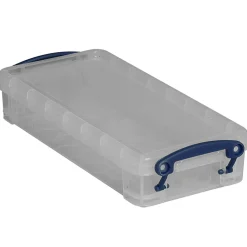 Really Useful Box® Plastic Storage Container With Built-In Handles And Snap Lid, 0.55 Liter, 8 1/2