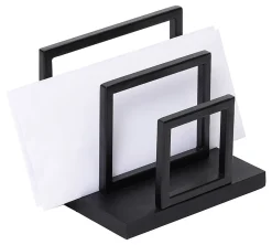 Realspace® Acadia Wood/Metal Letter Sorter, 6-1/4"H x 6-3/4"W x 5"D, Black
