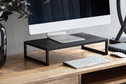 Realspace® Acadia Wood/Metal Monitor Stand, 4-1/2"H x 21-1/2"W x 10"D, Black