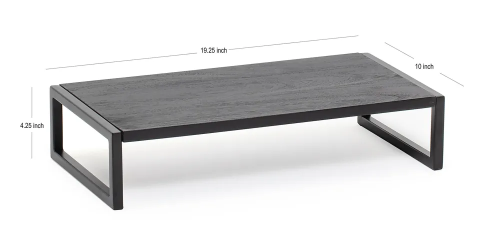 Realspace® Acadia Wood/Metal Monitor Stand, 4-1/2"H x 21-1/2"W x 10"D, Black