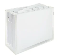 Realspace® Acrylic File Box With Hanging Folders, Letter Size, 12-1/2