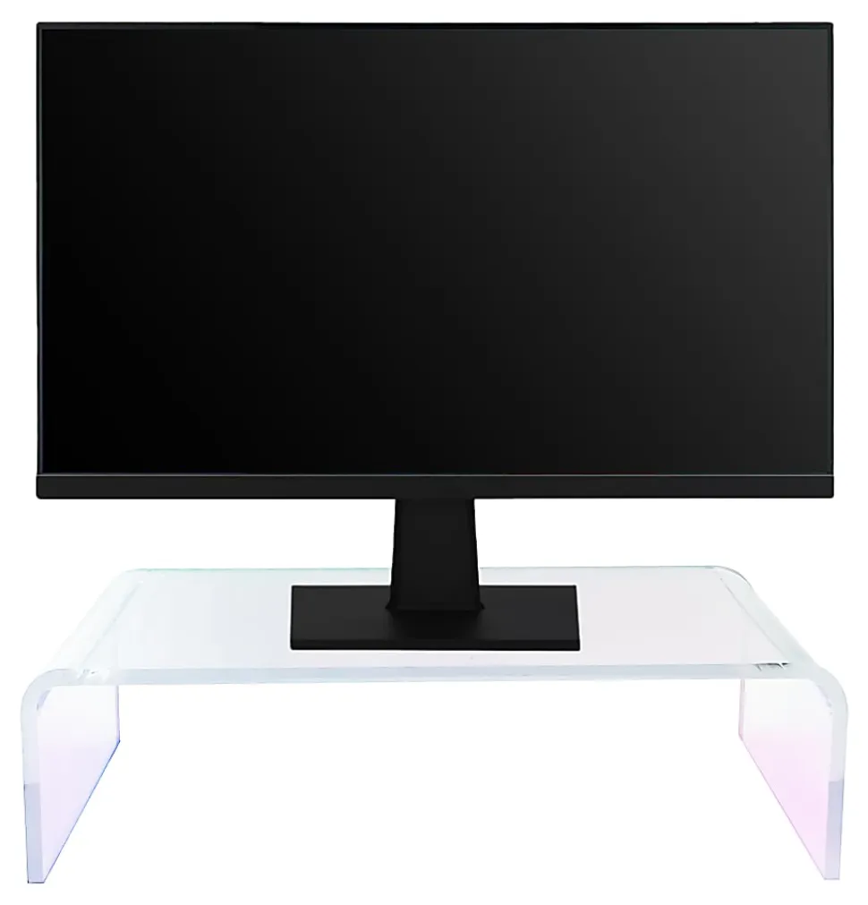 Realspace® Acrylic Monitor Stand, 4"H x 15"W x 7-1/2"D, Clear/Iridescent