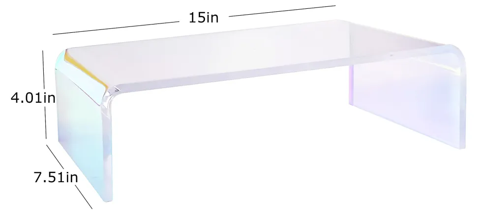 Realspace® Acrylic Monitor Stand, 4"H x 15"W x 7-1/2"D, Clear/Iridescent