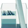Realspace® Acrylic Slot Desk Organizer, 6"H x 6"W x 5-7/16"D, Clear/Blue