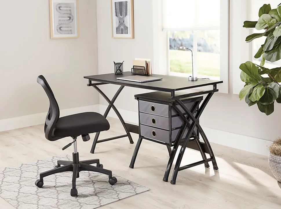 Realspace® Adley Mesh/Fabric Low-Back Task Office Chair, Black, BIFMA Compliant
