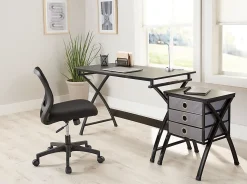 Realspace® Adley Mesh/Fabric Low-Back Task Office Chair, Black, BIFMA Compliant