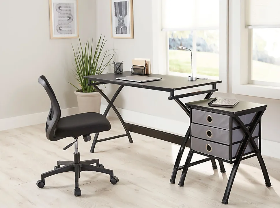 Realspace® Adley Mesh/Fabric Low-Back Task Office Chair, Black, BIFMA Compliant