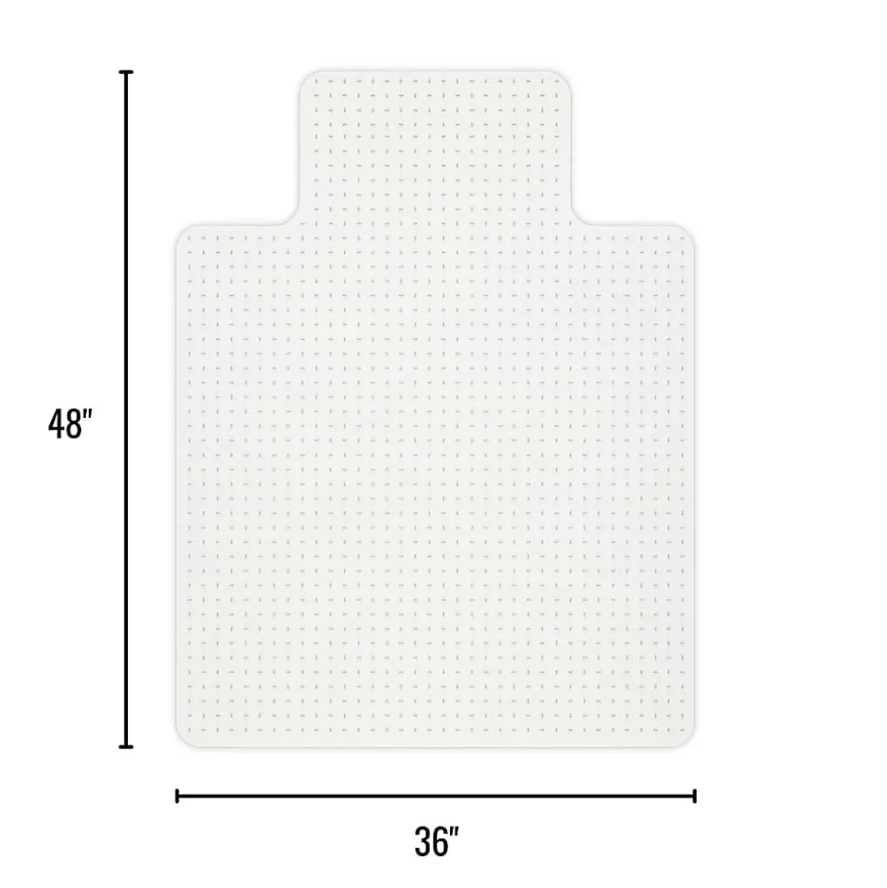 Realspace™ Advantage Commercial Pile Chair Mat with Lip, 36" x 48", Clear