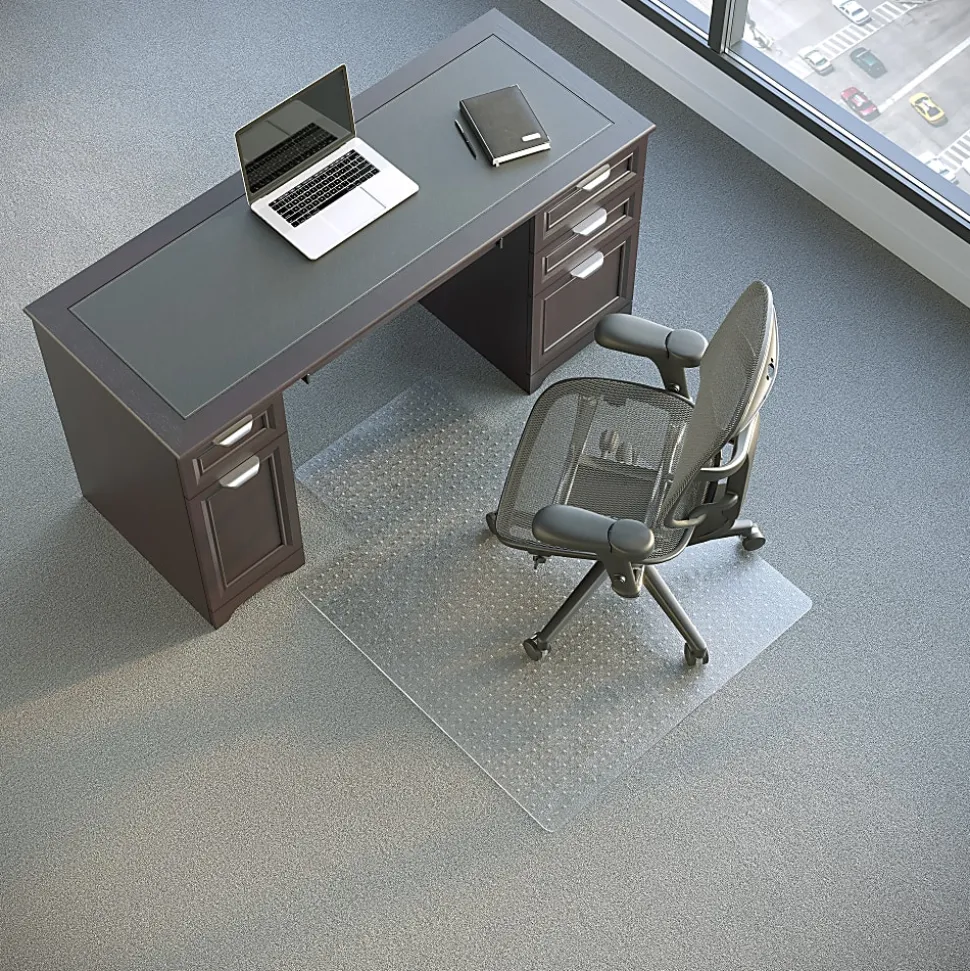 Realspace™ Advantage Commercial Pile Chair Mat with Lip, 36" x 48", Clear