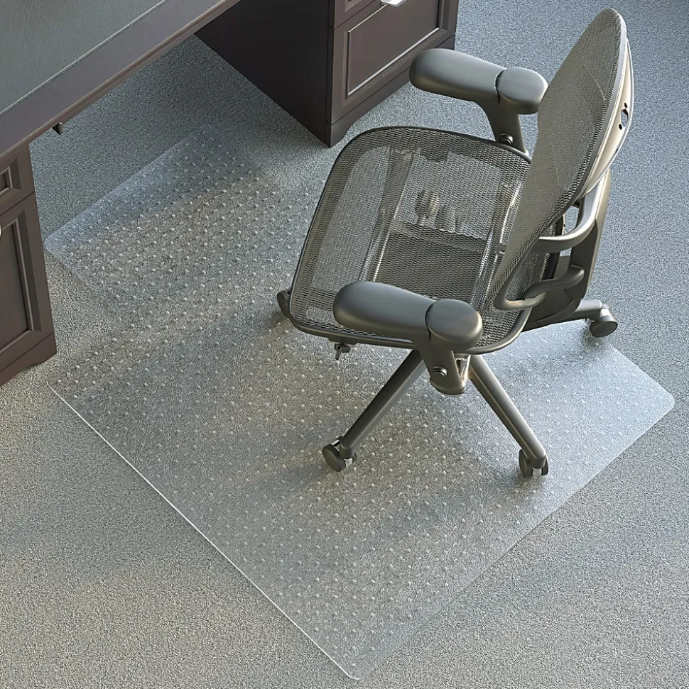 Realspace™ Advantage Commercial Pile Chair Mat with Lip, 36" x 48", Clear