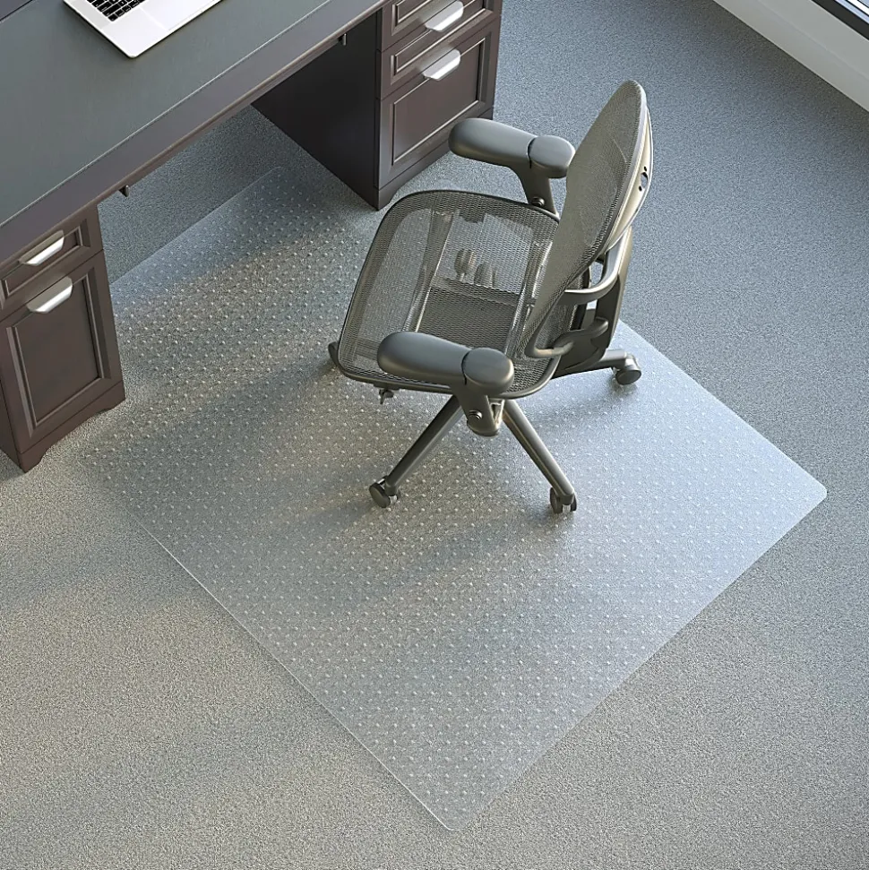 Realspace™ Advantage Commercial Pile Chair Mat, Wide Lip, 46" x 60", Clear