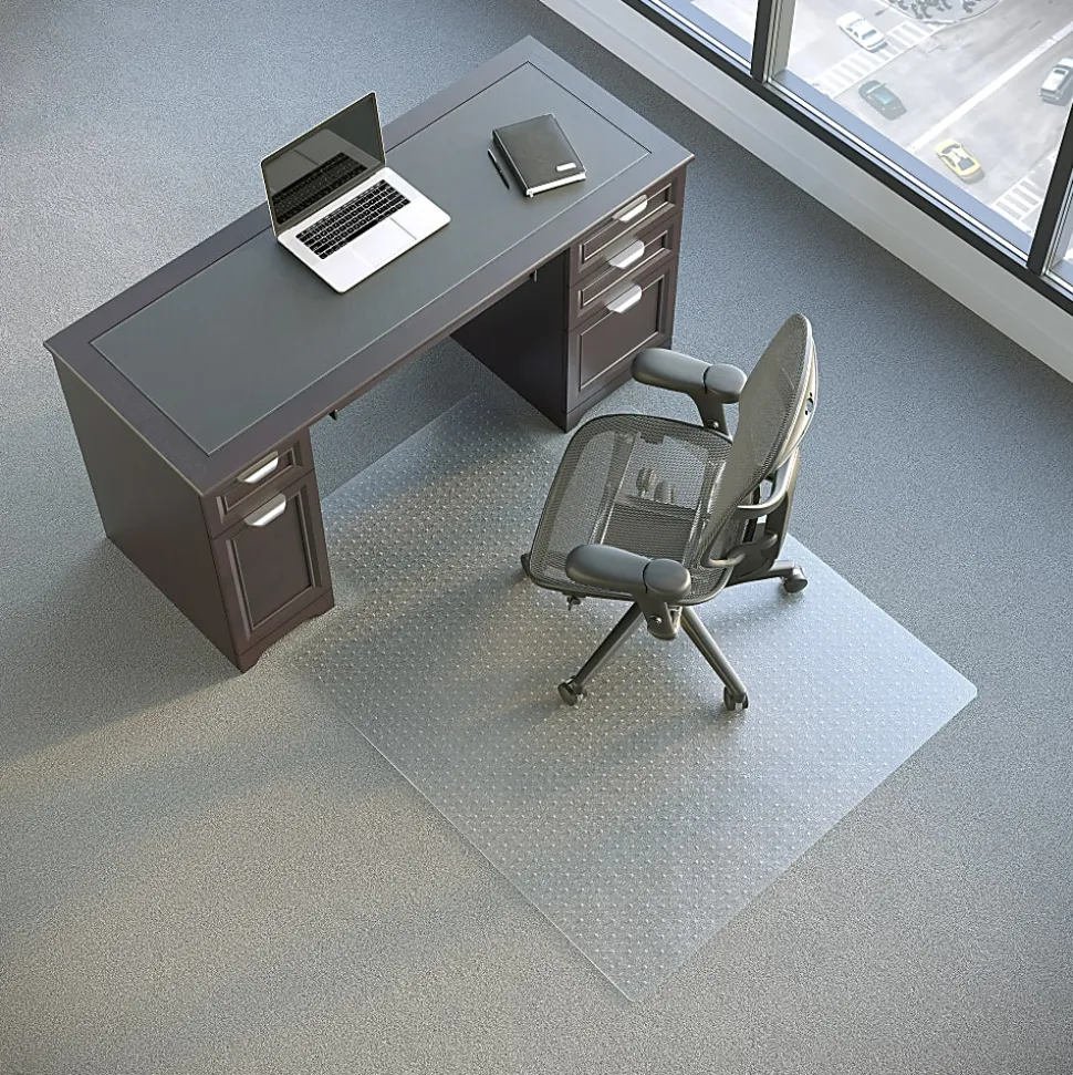 Realspace™ Advantage Commercial Pile Chair Mat, Wide Lip, 46" x 60", Clear