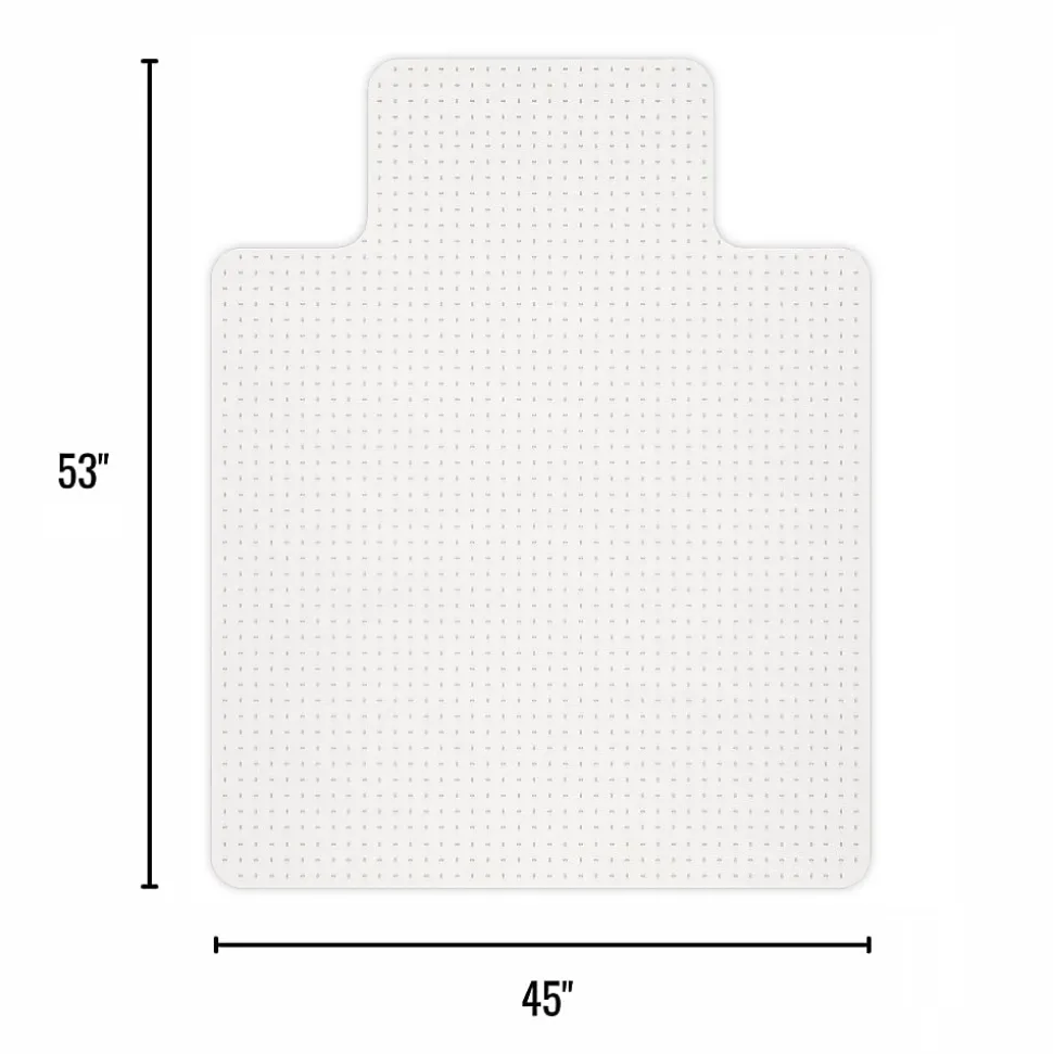 Realspace™ Advantage Commercial Pile Chair Mat, Wide Lip, 45" x 53", Clear