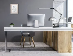 Realspace™ Architect Desk Lamp, Adjustable, 21-1/2"H, Black/Silver