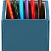 Realspace® Azura Vegan Leather Pen Cup, 4-3/4"H x 3-3/8"W x 3-3/8"D, Blue