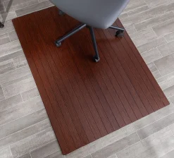 Realspace™ Bamboo Chair Mat, 36” x 48”, Brown