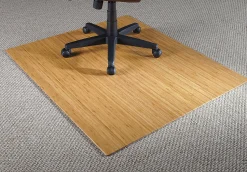 Realspace® Bamboo Roll-Up Chair Mat, 48" x 52", Natural