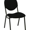 Realspace® Banquet Padded Fabric Seat, Fabric Back Stacking Chair 17 9/10" Seat Width, Black Seat/Black Frame, Quantity: 1