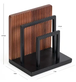 Realspace® Becker Wood/Metal Letter Sorter, 6-3/4"H x 7"W x 5"D, Natural/Black