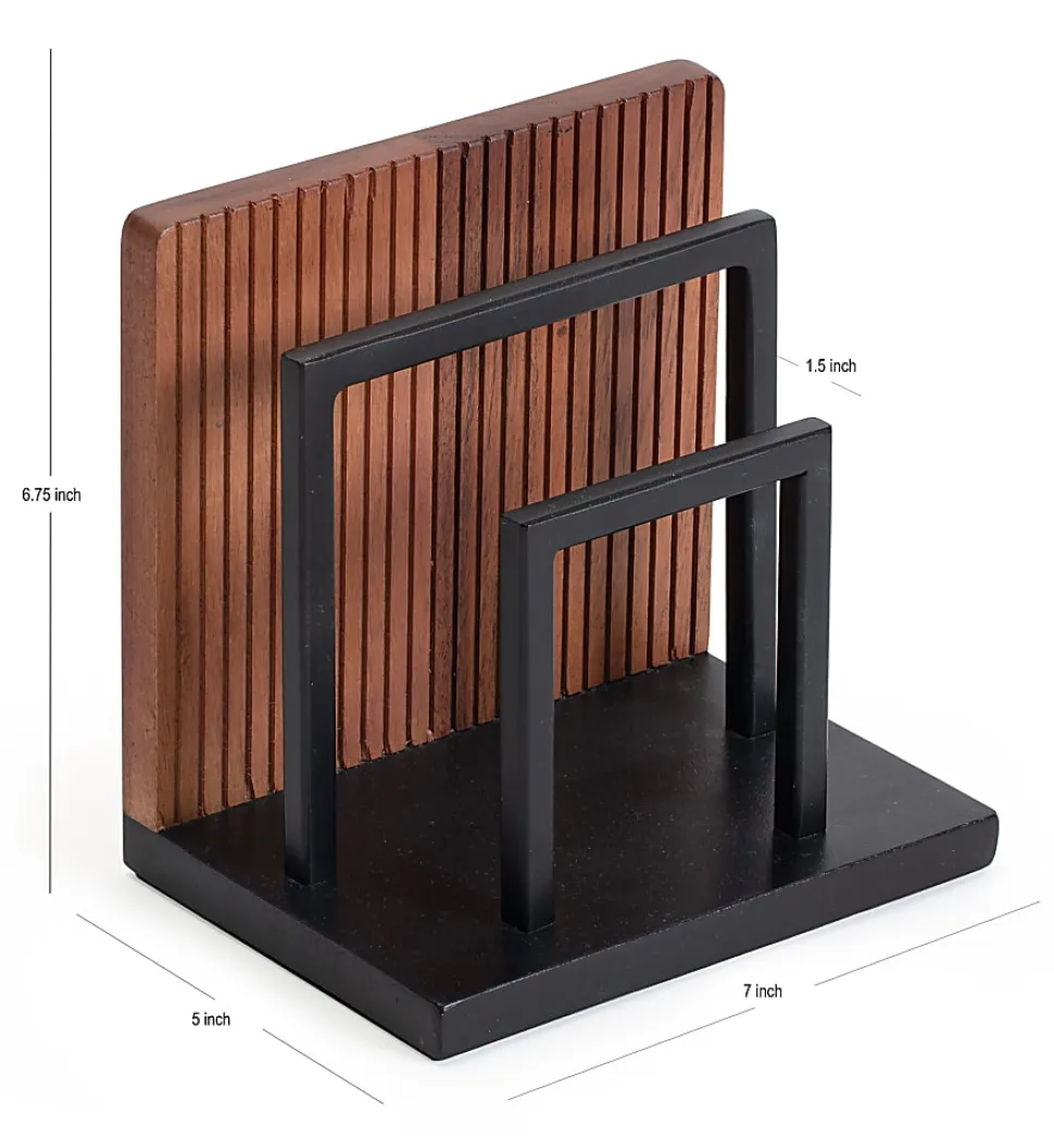 Realspace® Becker Wood/Metal Letter Sorter, 6-3/4"H x 7"W x 5"D, Natural/Black