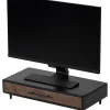 Realspace® Becker Wood/Metal Monitor Stand With Drawer For 32" Monitors, 5-1/4"H x 21-1/2"W x 10"D, Natural/Black