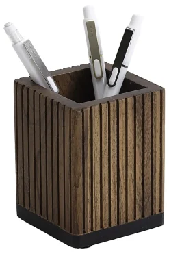 Realspace® Becker Wood Pen Cup, 4