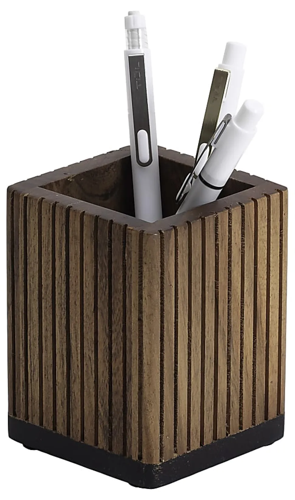 Realspace® Becker Wood Pen Cup, 4"H x 3"W x 3"D, Natural