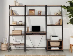 Realspace® Belling 73"H Leaning 3-Shelf Bookcase, Modern Oak