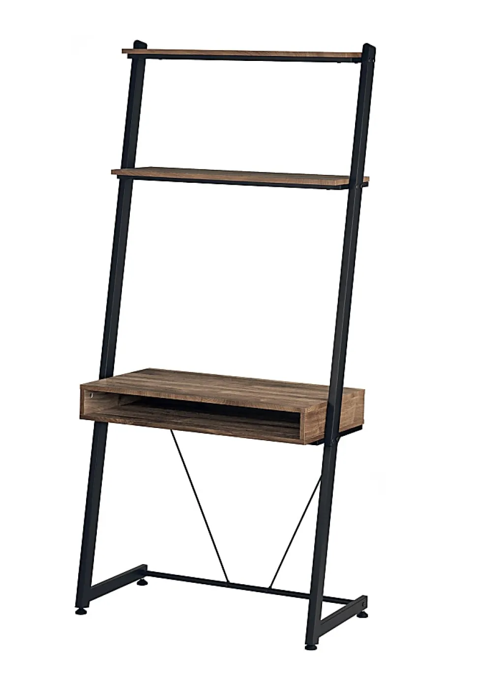 Realspace® Belling 35"W Leaning Computer Desk, Modern Oak