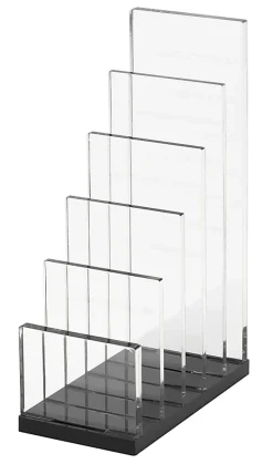 Realspace® Black Acrylic 5-Compartment Desk Sorter, Letter Size