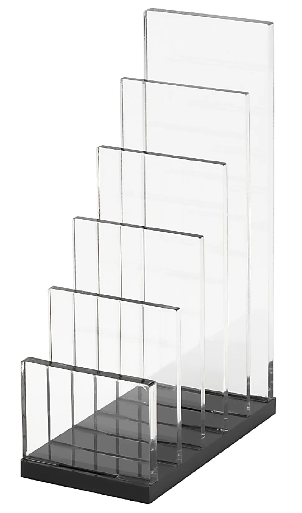 Realspace® Black Acrylic 5-Compartment Desk Sorter, Letter Size