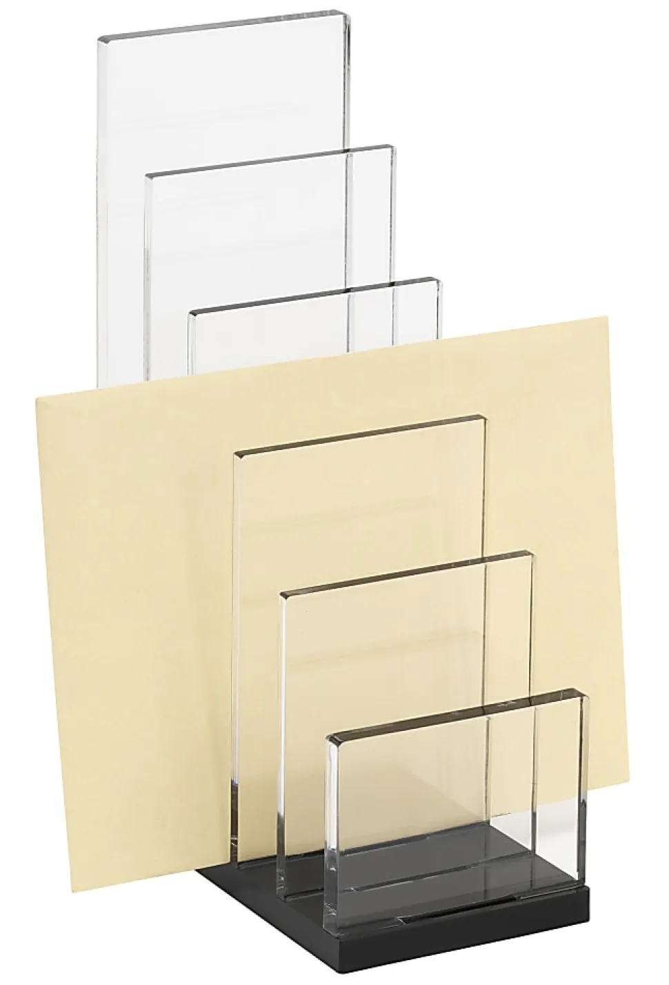 Realspace® Black Acrylic 5-Compartment Desk Sorter, Letter Size